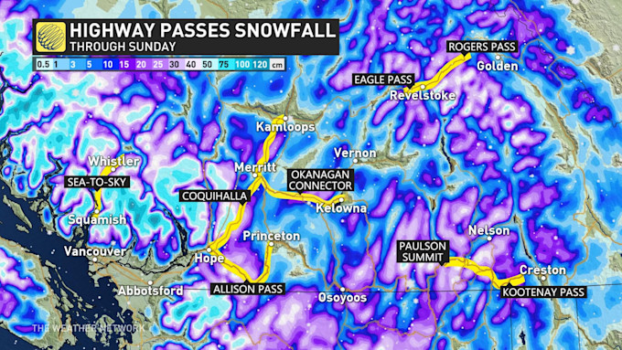 The Weather Network Potent Lows Bring Heavy Rain Snow To B C Avalanche Risk Raised