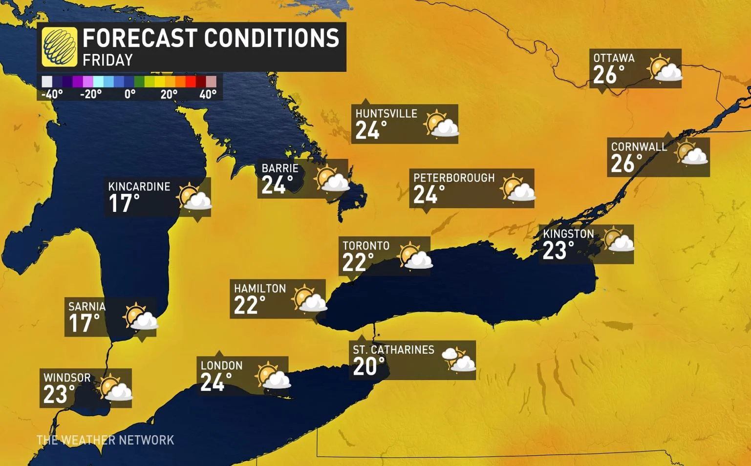 Baron - Southern Ontario Friday temperatures - June5