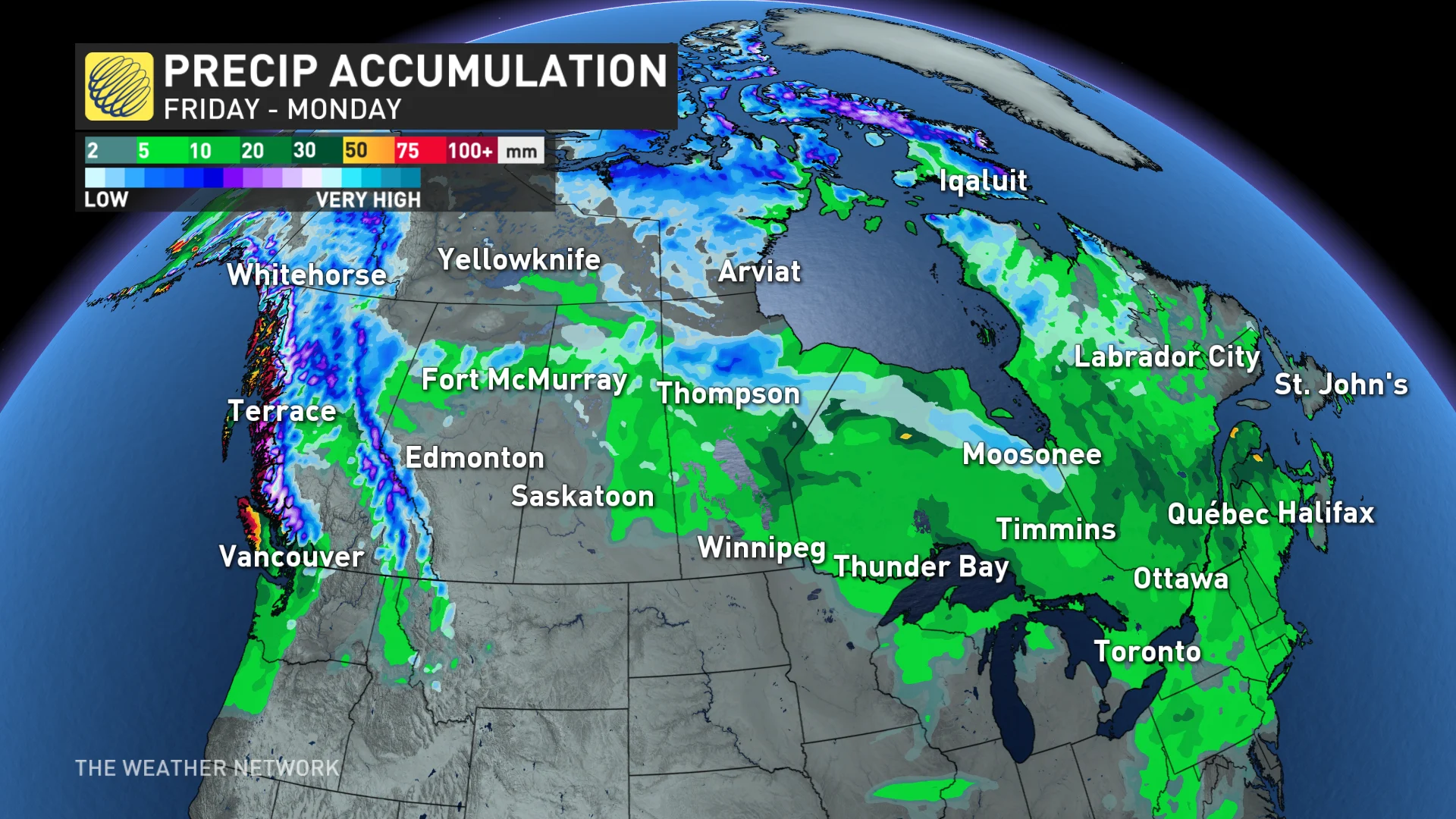 Cross Country Low Precipitation