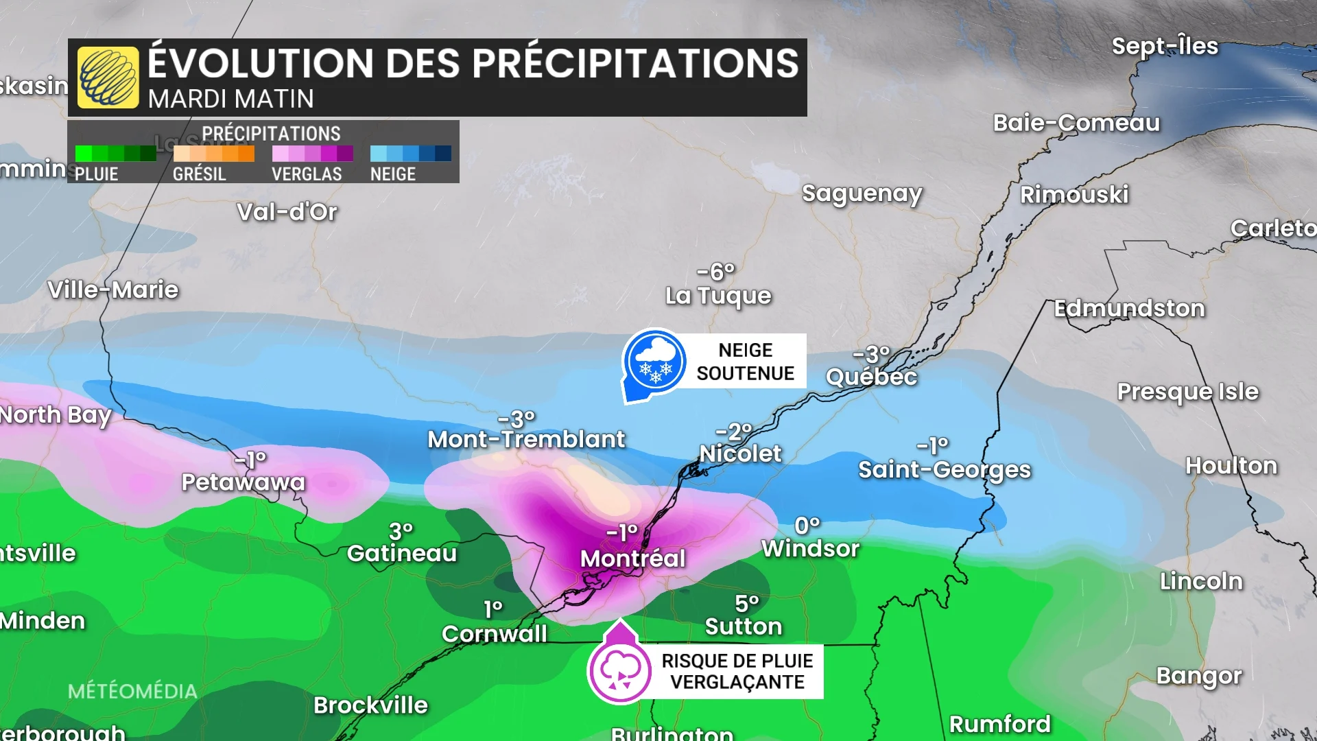 Neige et pluie verglaçante : un soubresaut hivernal à venir au Québec