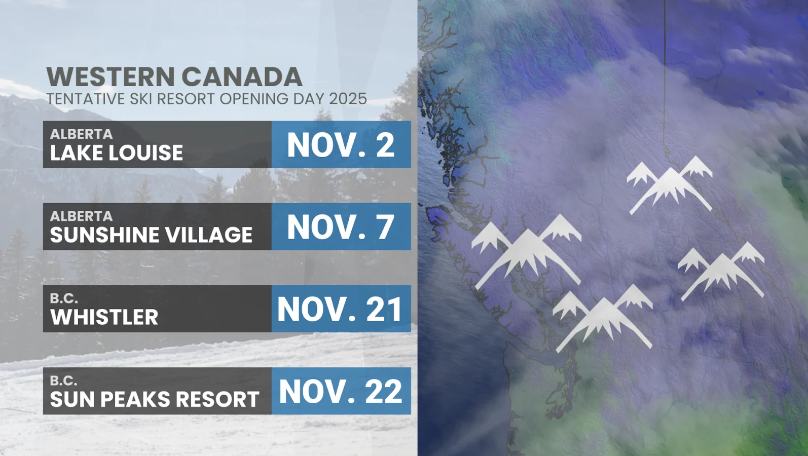 Blue Jays, Western Canada, Snow, November 01, 2025. (The Weather Network/Tyler Hamilton)