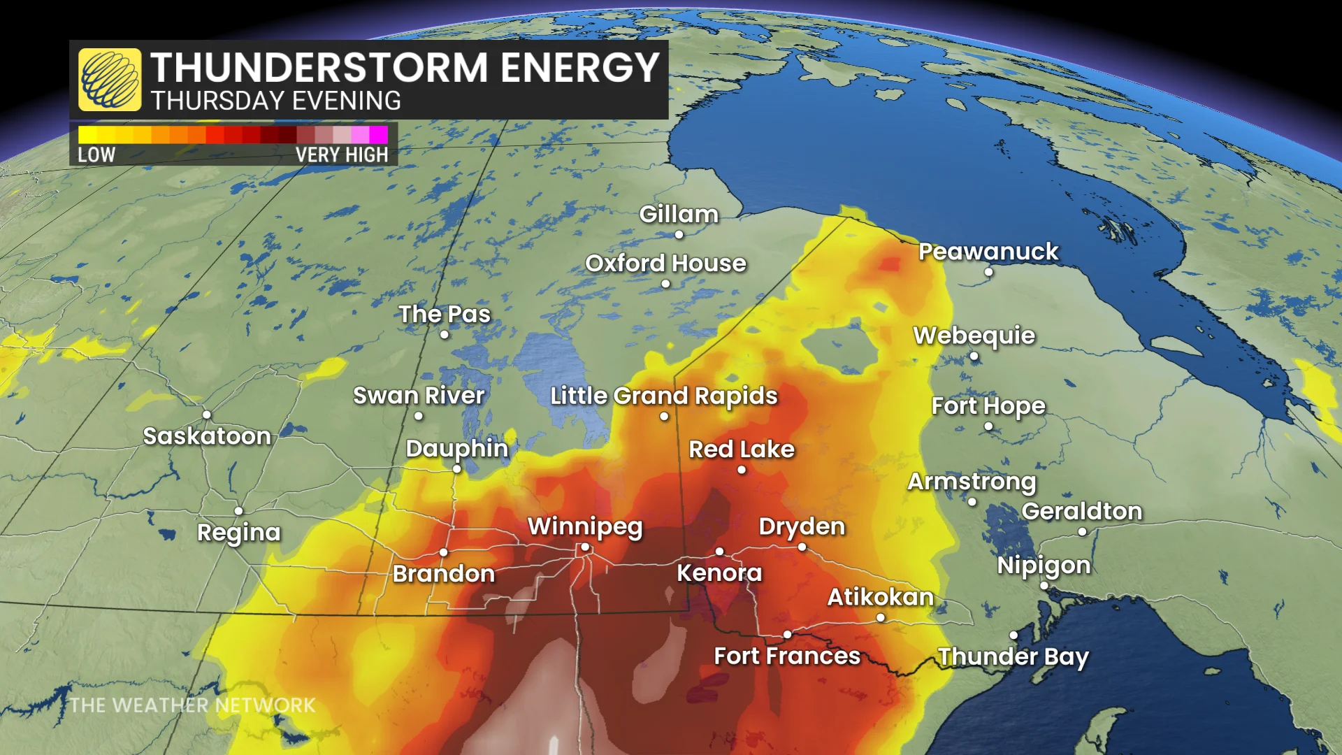 Prairies thunderstorm energy Thursday evening