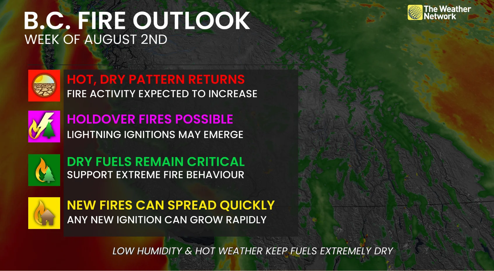 B.C. wildfire outlook this week