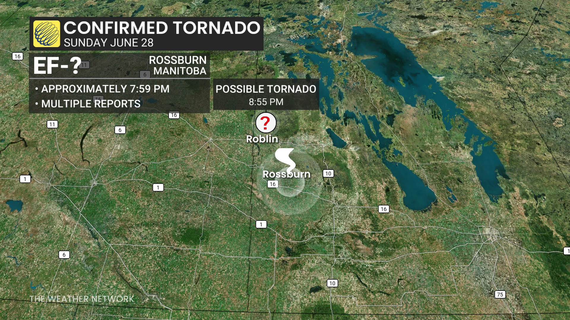 Manitoba, Tornado, Storm, Prairies, June 29, 2026. (The Weather Network/Nadine Hinds-Powell)