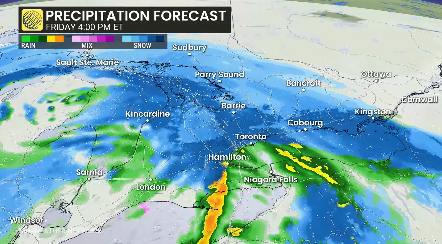 Baron - Ontario 4 pm snow Friday - Mar 13