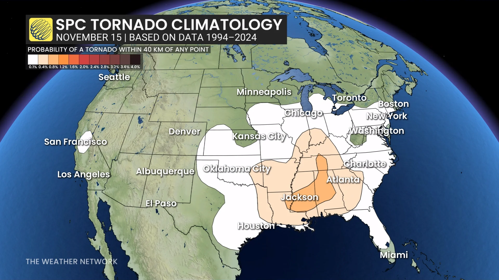 U.S. Tornado Climatology November 15