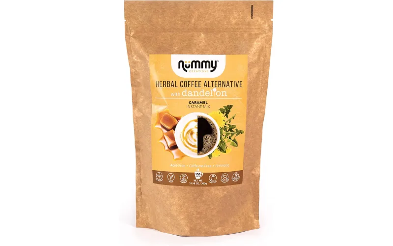 Amazon, Nummy Creations Caramel Coffee-Alternative, CANVA, Winter Wellness