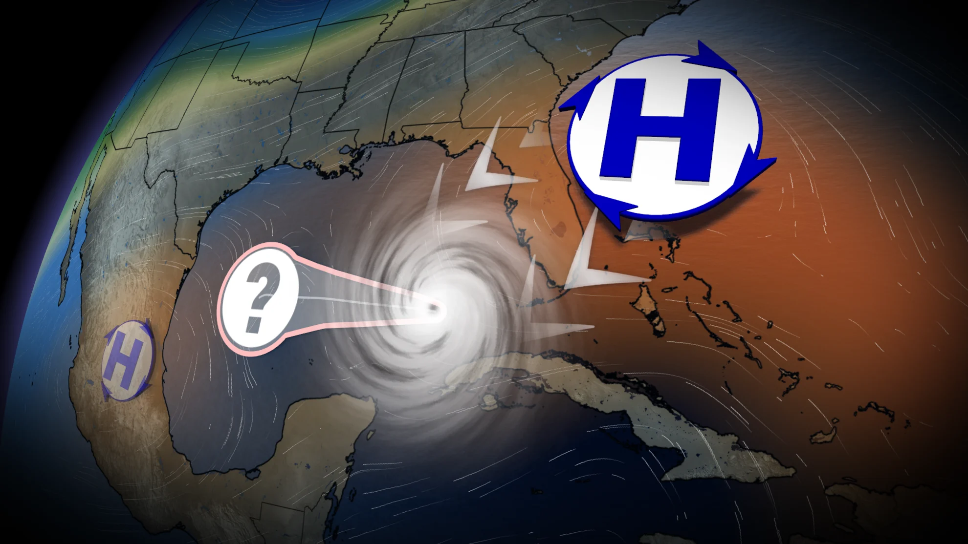 High pressure looks to spare the U.S. Gulf states from Hurricane Rafael impacts