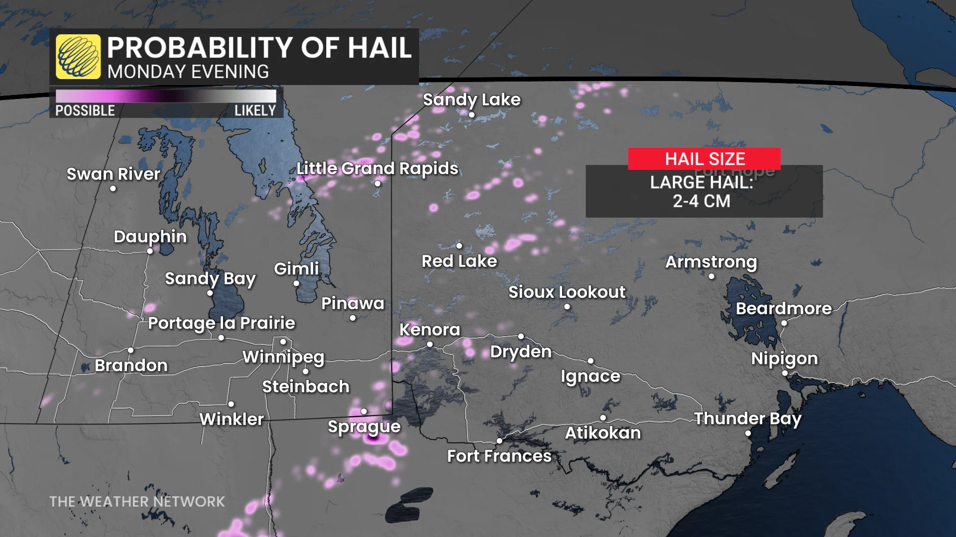 Baron - ManitobaON hail Monday evening - July 6