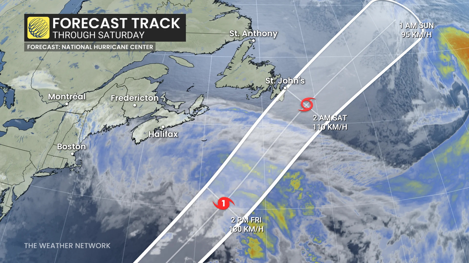 Baron - Melissa forecast track Atlantic Canada - Oct 29