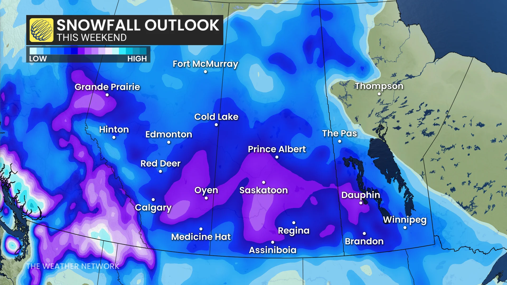 Baron - Prairie snowfall outlook this weekend - Nov 20