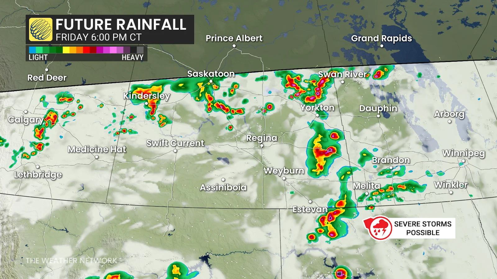 Prairies future rainfall Friday afternoon