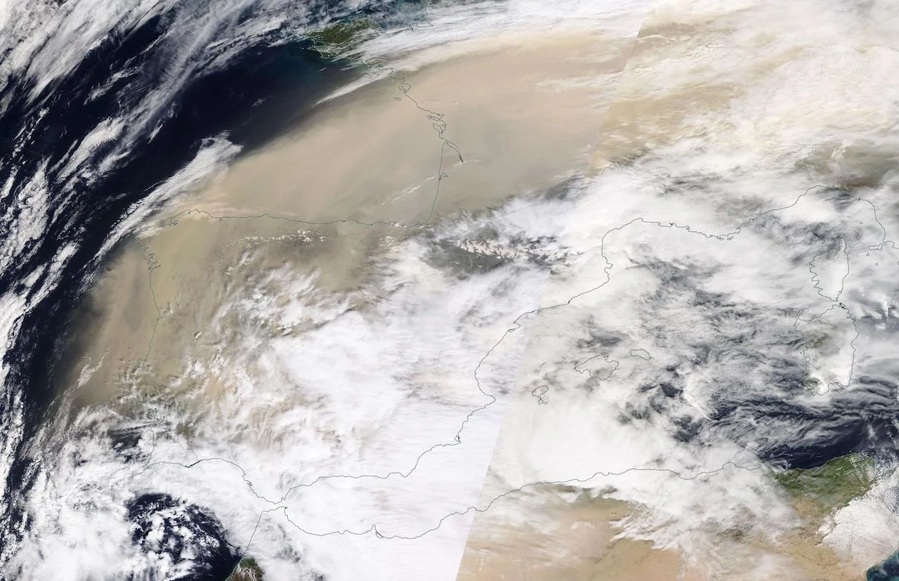 Satellite imagery of Spain/NASA's Earth Observing System Data and Information System (EOSDIS)