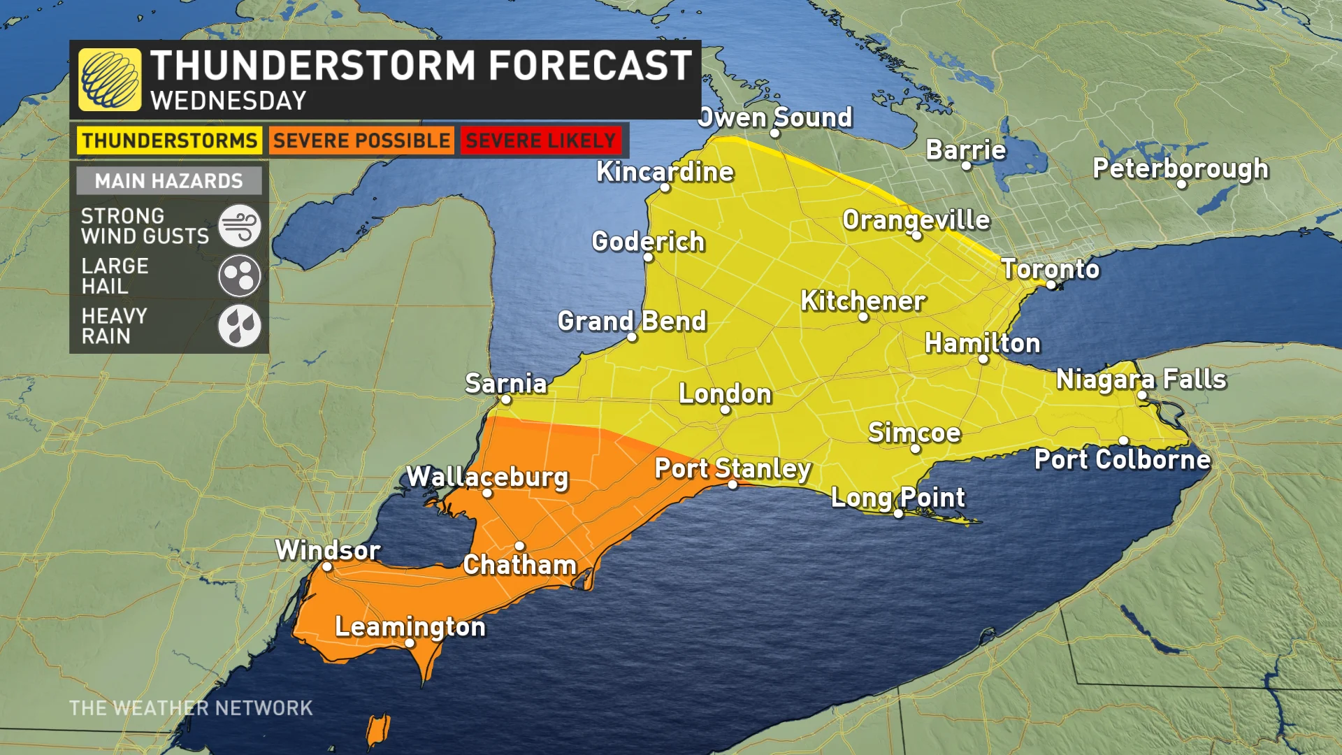 Ontario storm risk map Wednesday (updated April 16)
