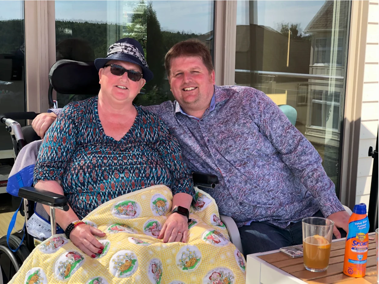 Nathan Coleman: My mother and I enjoying a moment in the sun at the Halifax Hospice