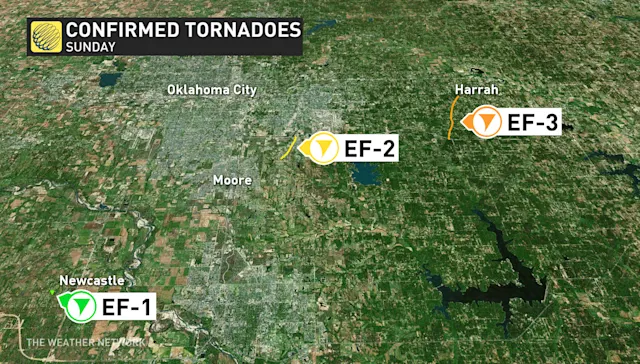 Strong tornadoes level homes in Oklahoma, more possible into Monday ...