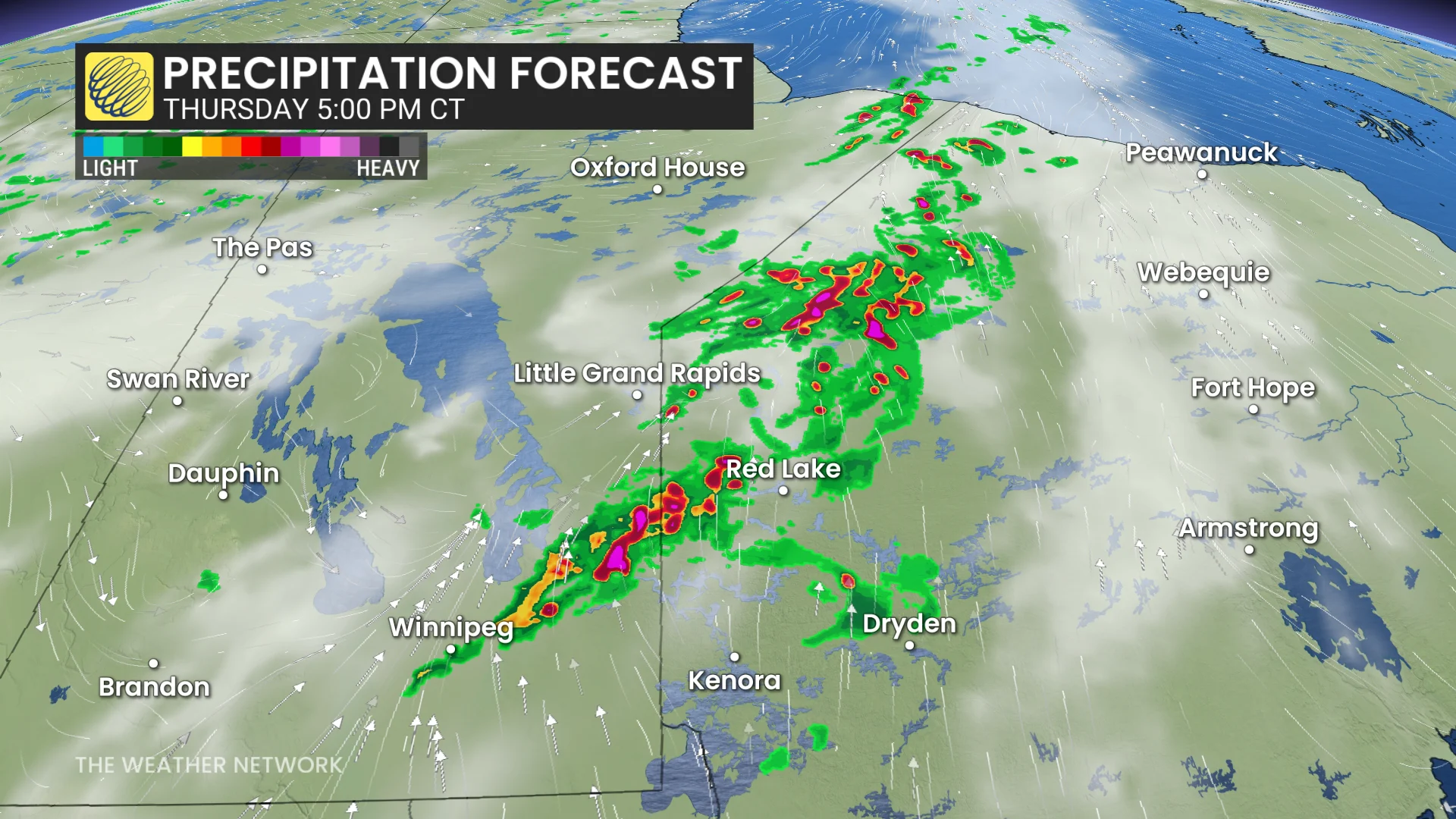Baron - Thursday precipitation Prairies 5pm - July9