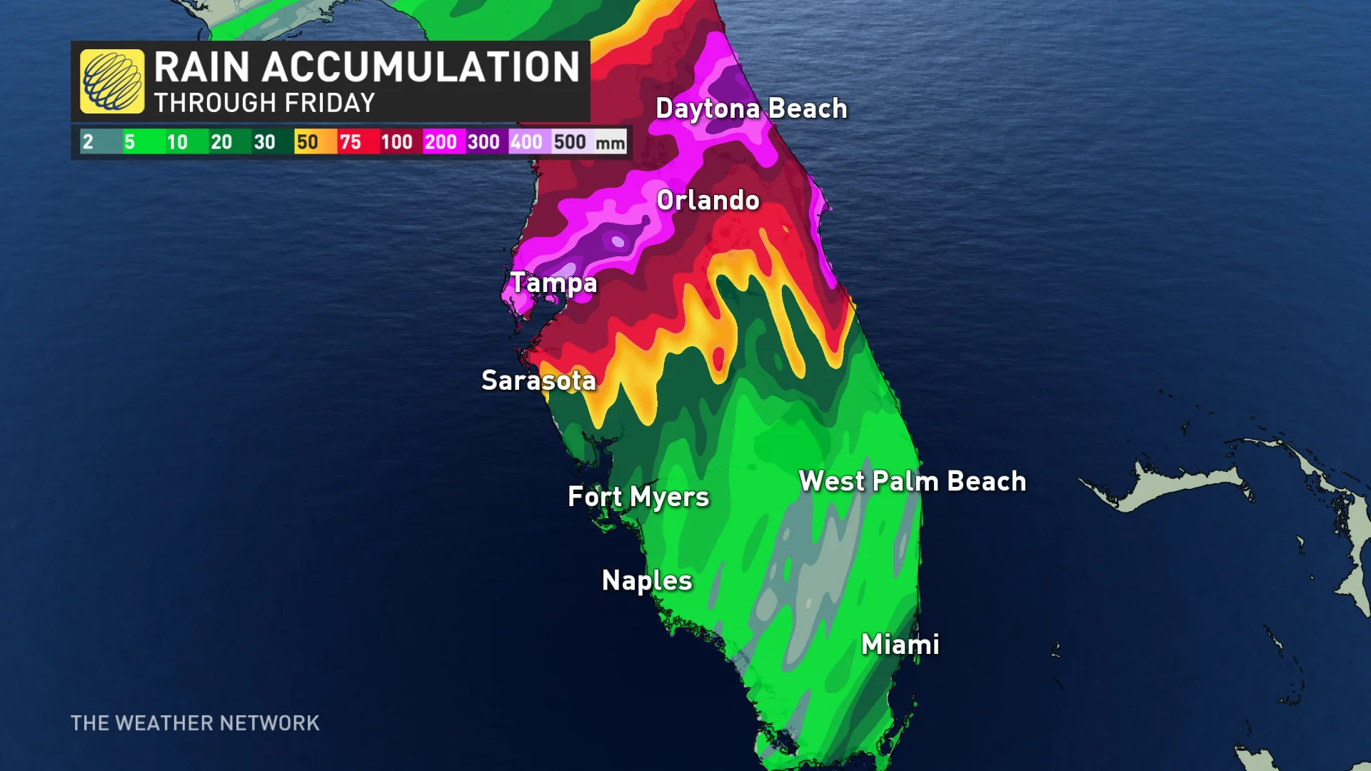 !Baron - Hurricane Milton rain accumulation - Oct9