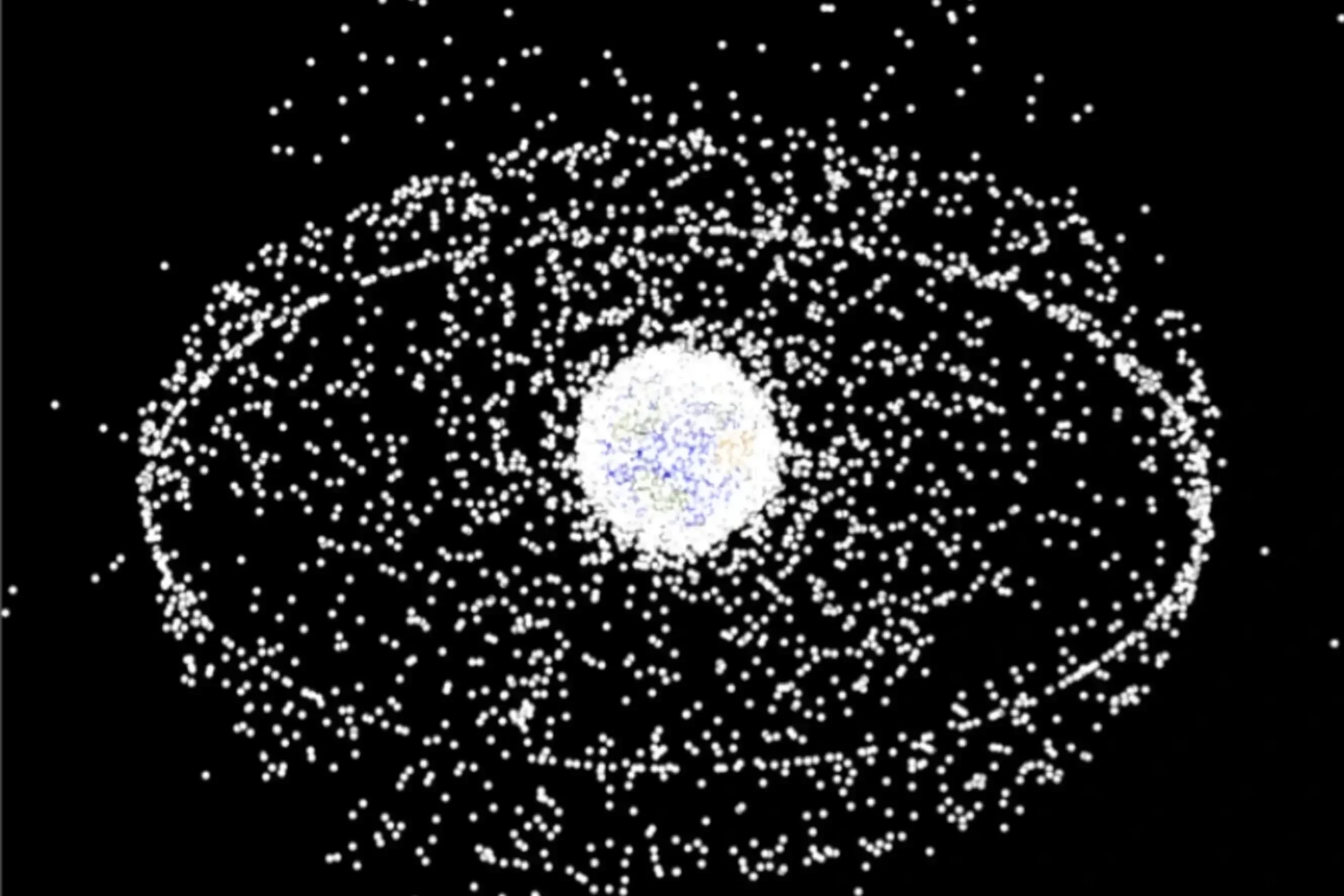 Représentation des satellites et débris en 2010