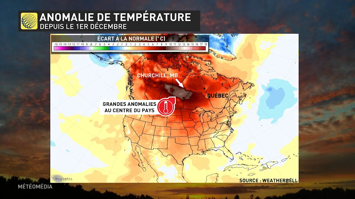 Décembre 2023 tout le pays dans le rouge MétéoMédia