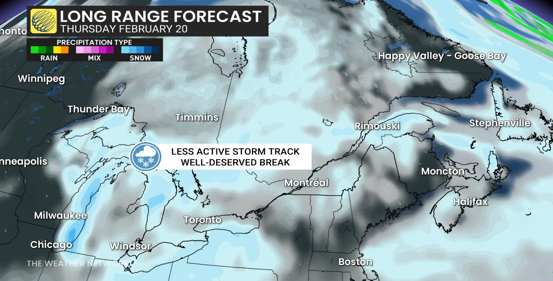 Montreal long range forecast Feb 20