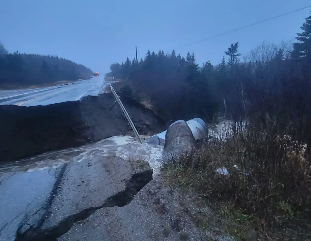 N.L. government can't say when roads washed out by storm will be fixed