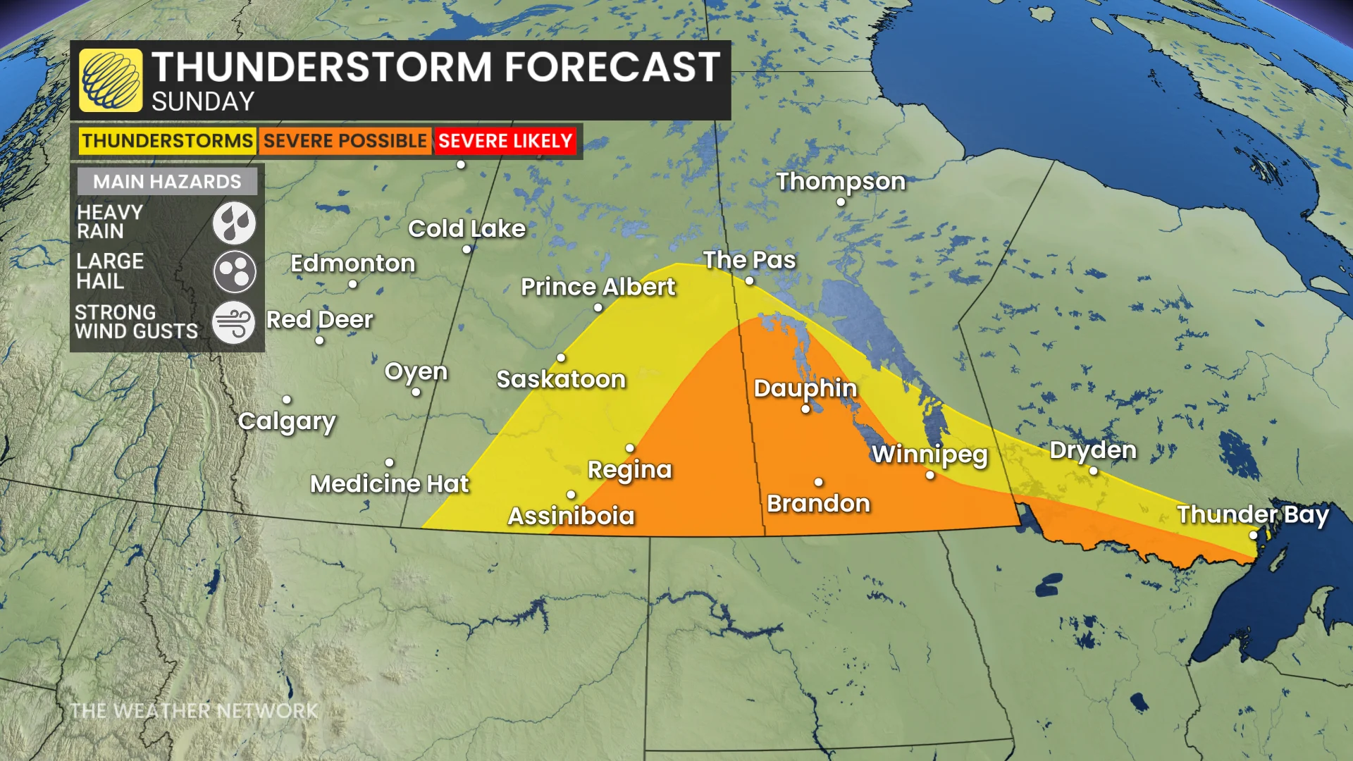 Prairies Thunderstorm Forecast Sunday