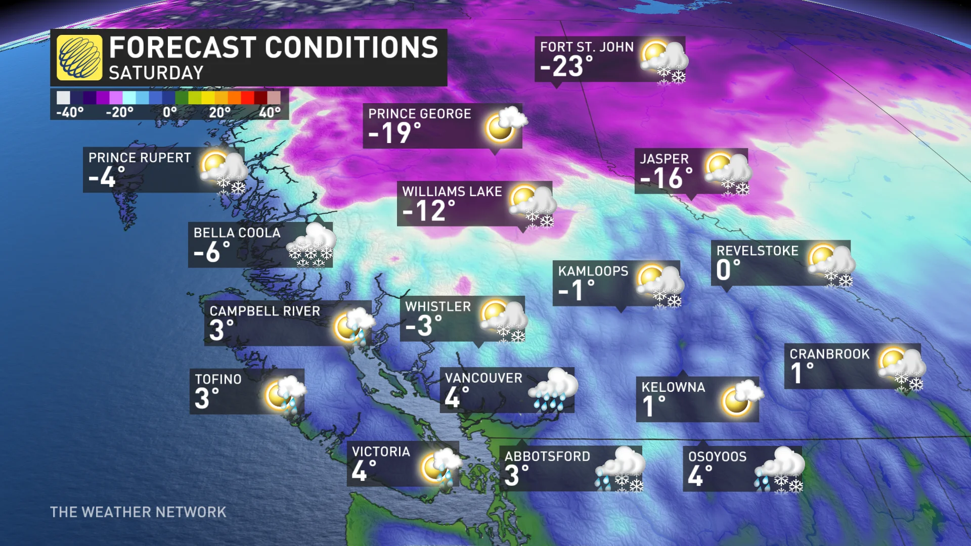 Baron - BC Saturday temperatures - Jan28