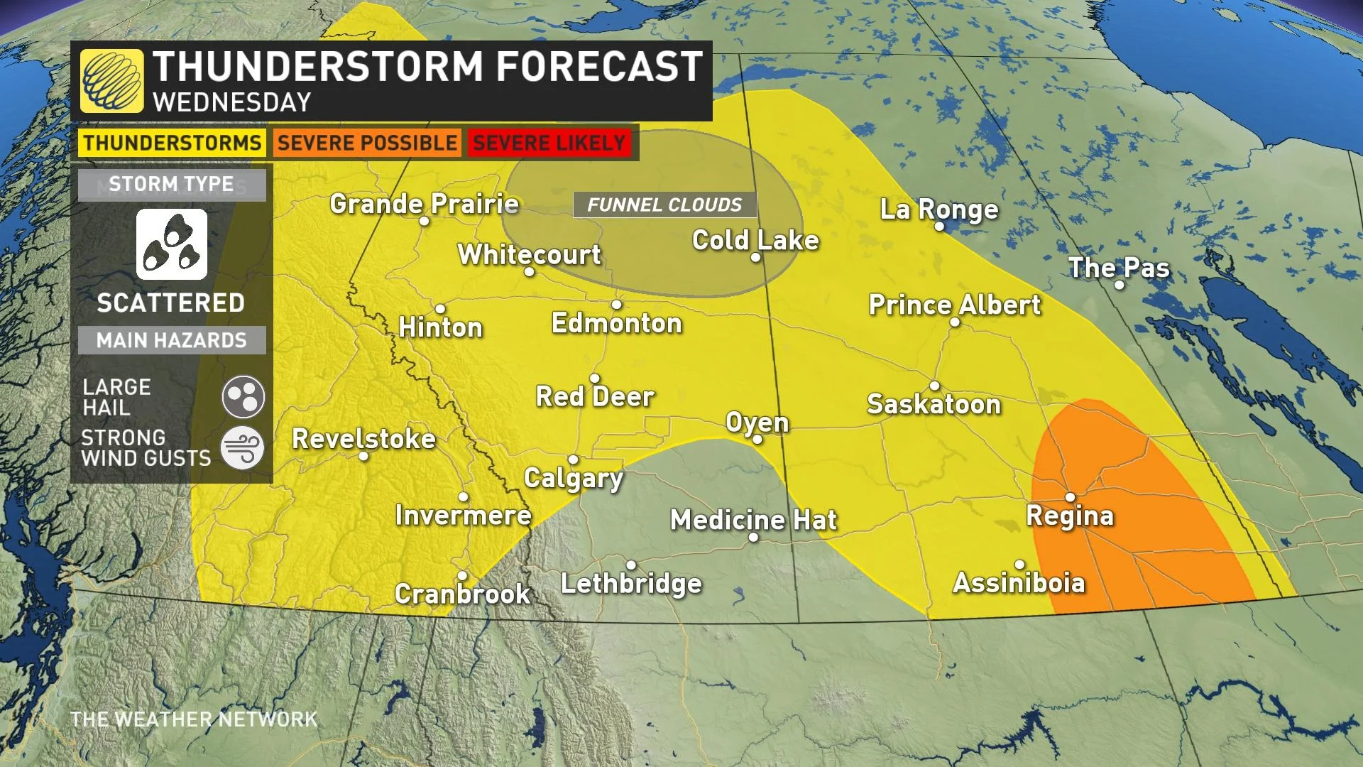 Wednesday storm risk map Prairies_May 28