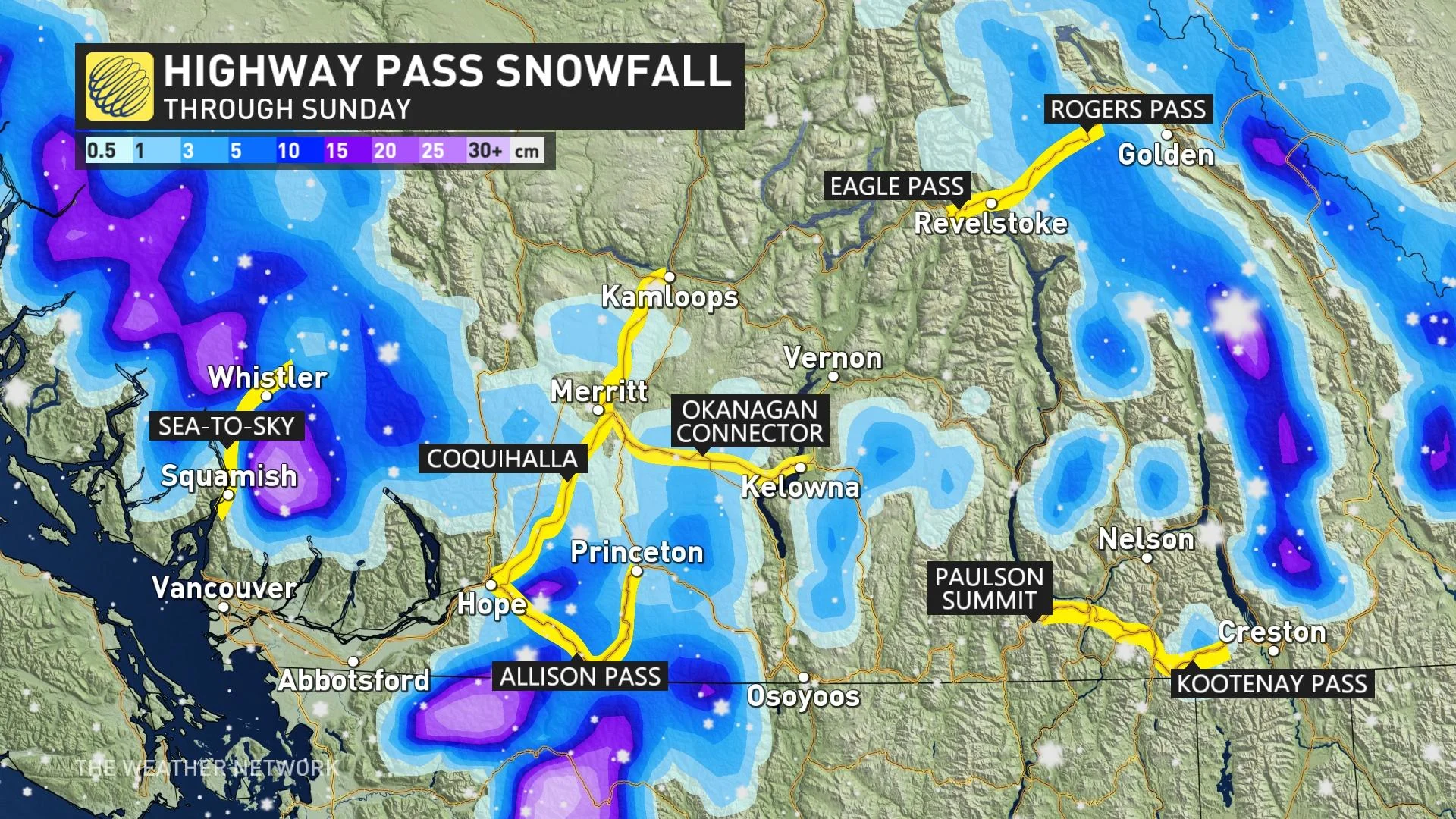 Baron - BC highway pass snowfall - May4
