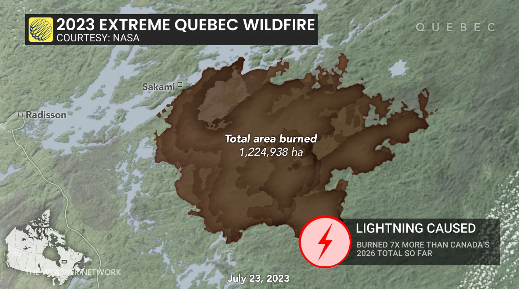 2023 Extreme Quebec Wildfire