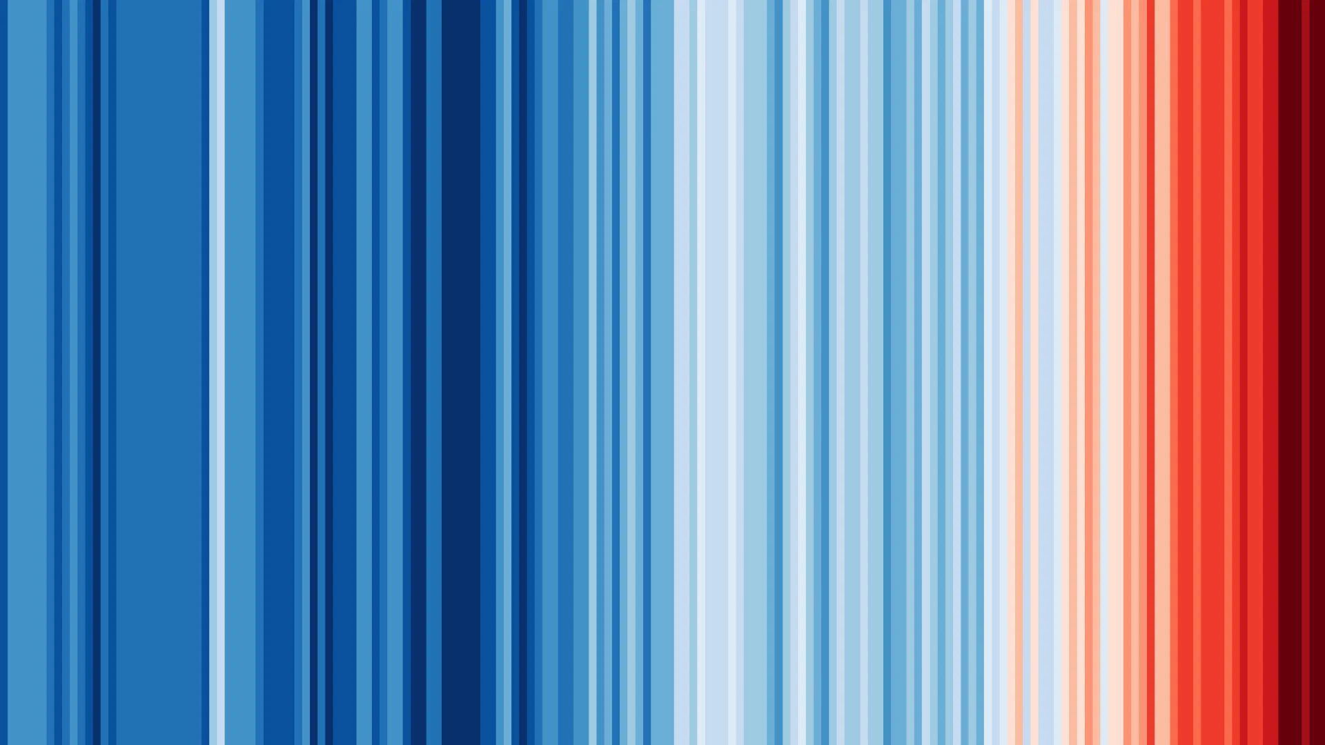 Warming stripes show over 100 years of climate change at a glance