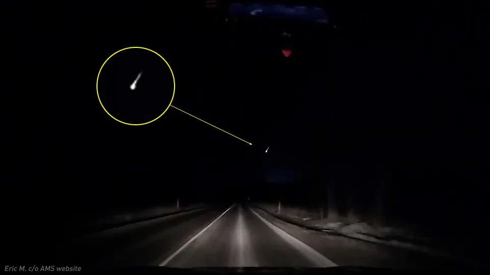 Watch a blazing fireball shatter on its plunge from space Monday night