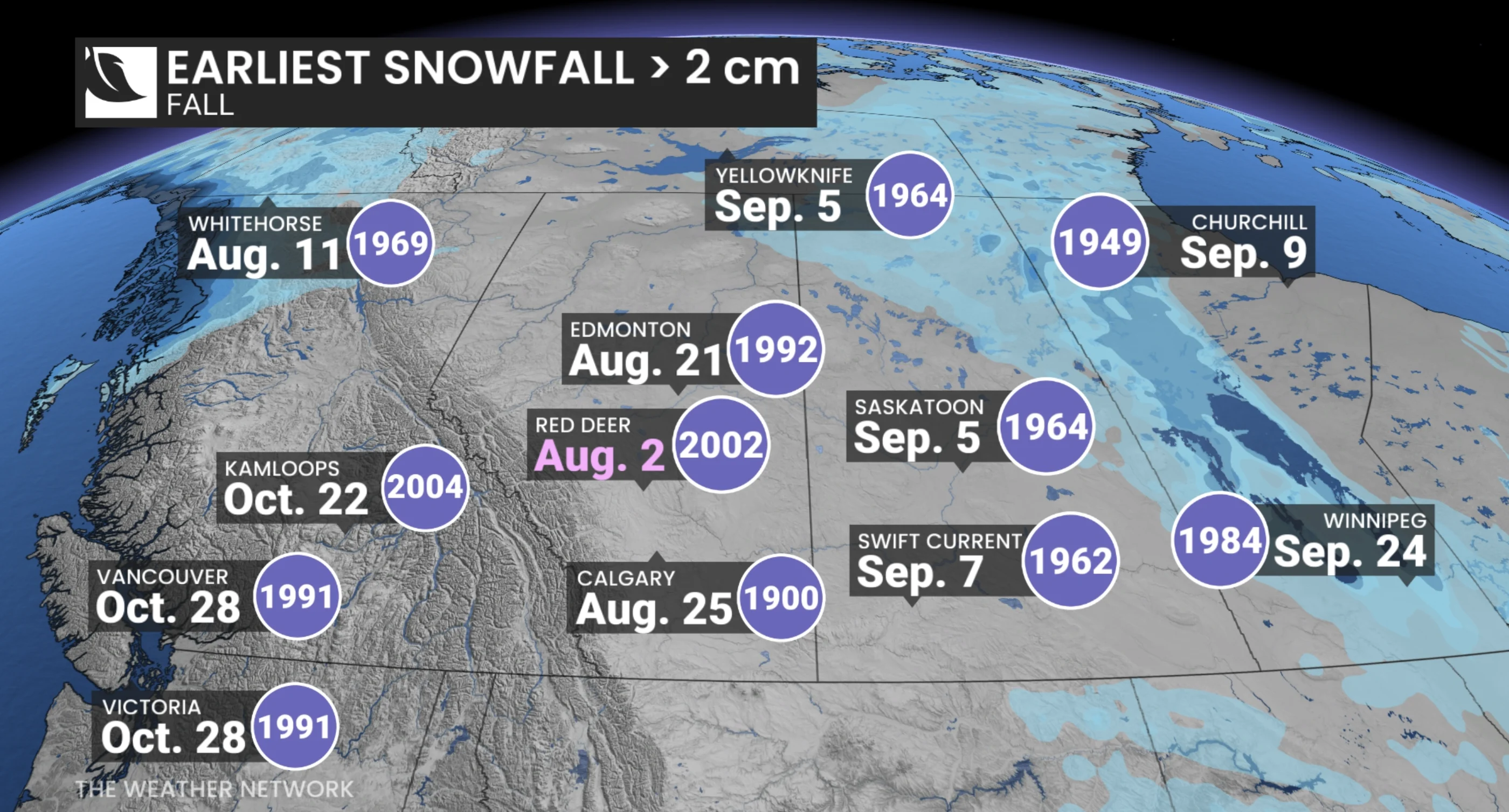 Western Canada: First snow of the season 