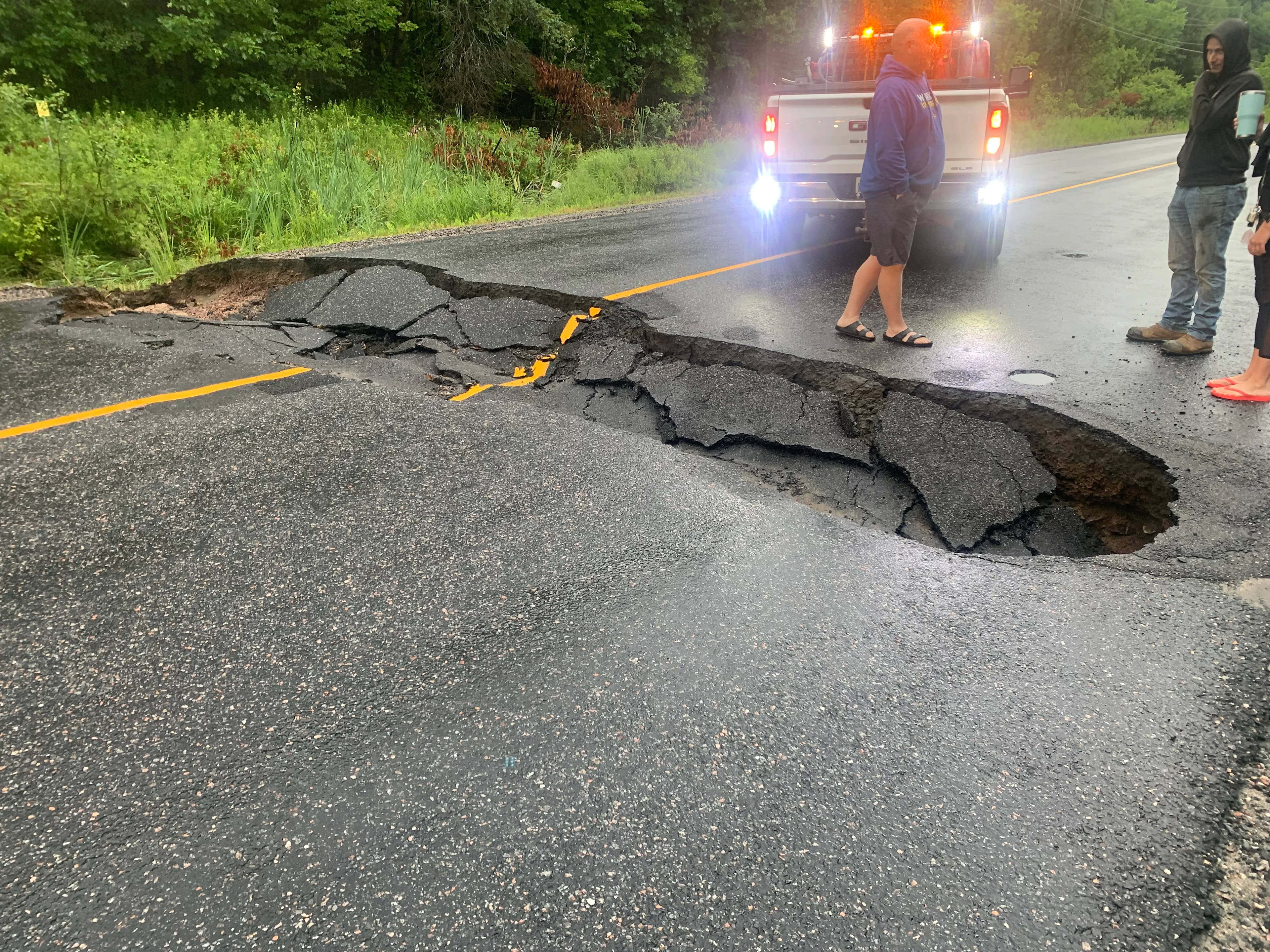 Nicole Karkic - Highway 559 near Killbear Provincial Park sink hole - July7