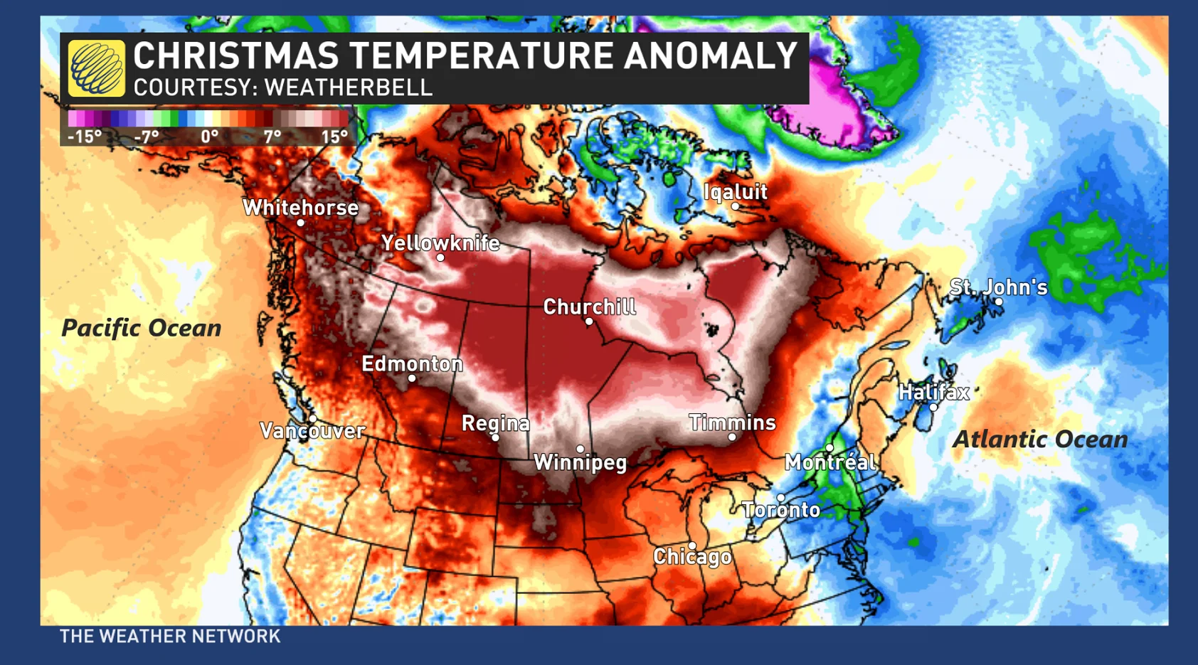 Christmas Day 2024 Temperature Anomalies