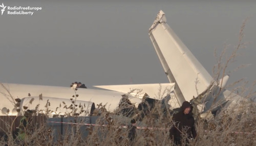 Crash scene on December 27th in Almaty, Kazakhstan 
