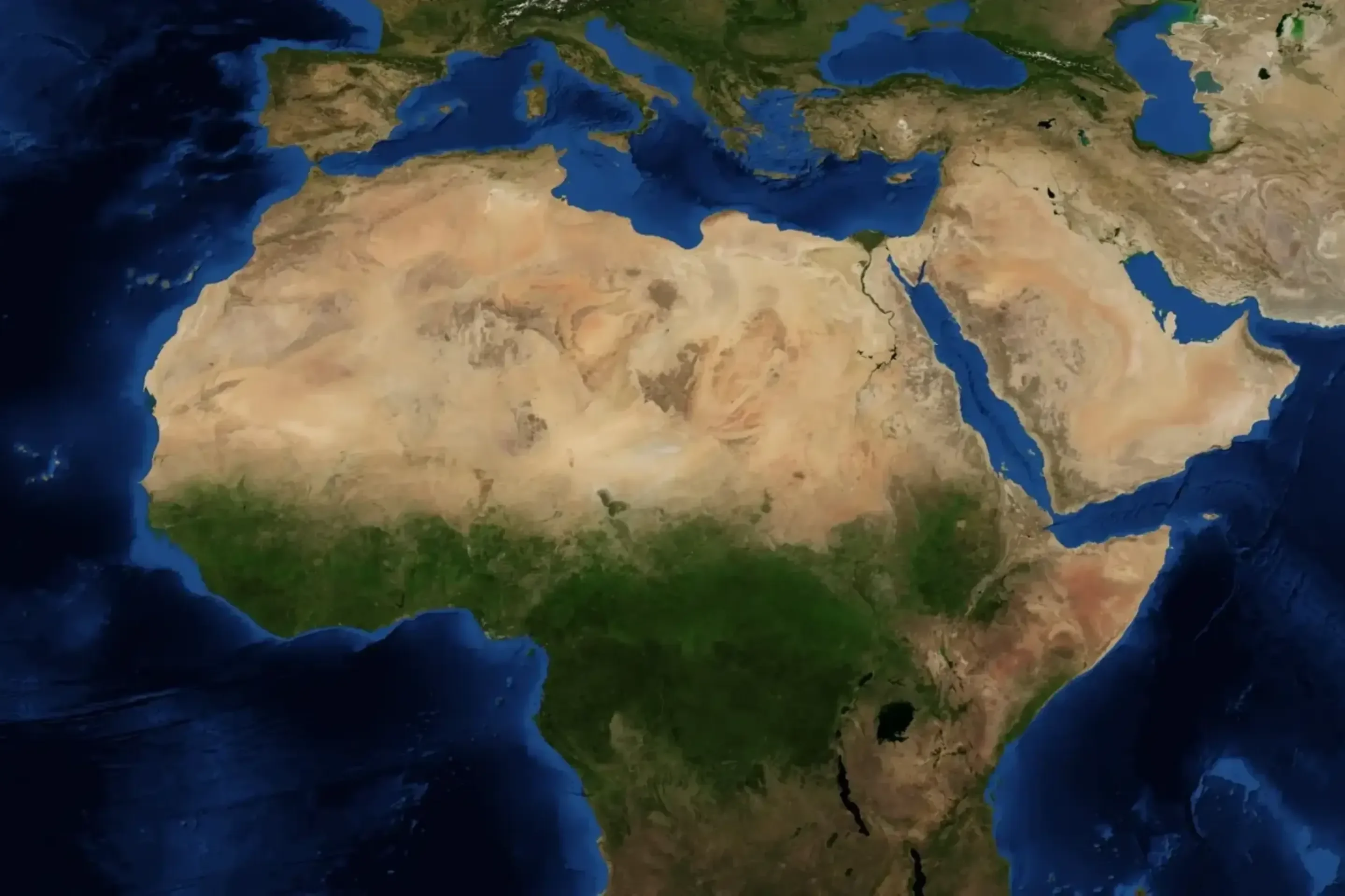 Photo satellite de l'Afrique