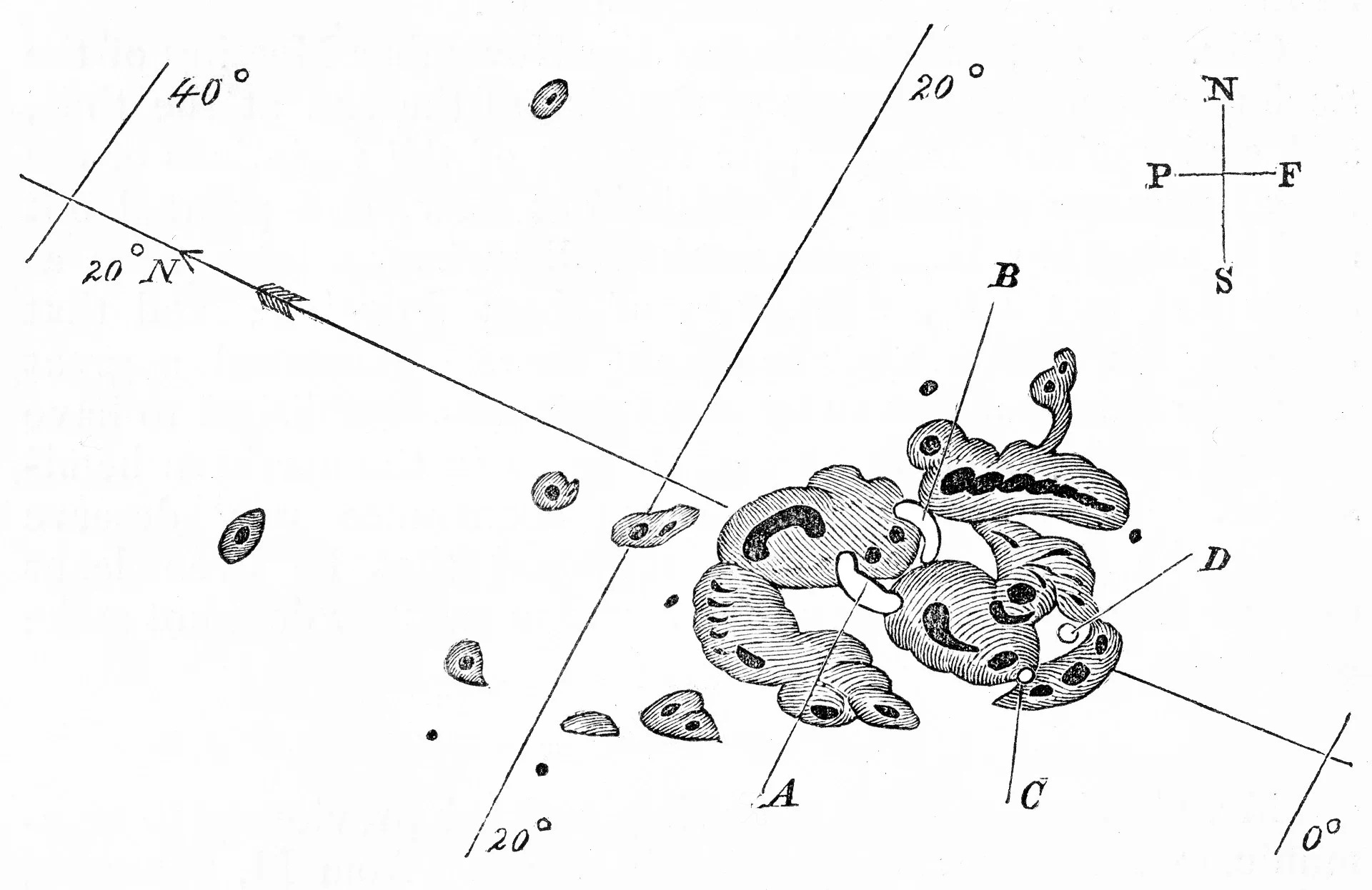 Carrington Richard drawing of Sept 1 1859 sunspots