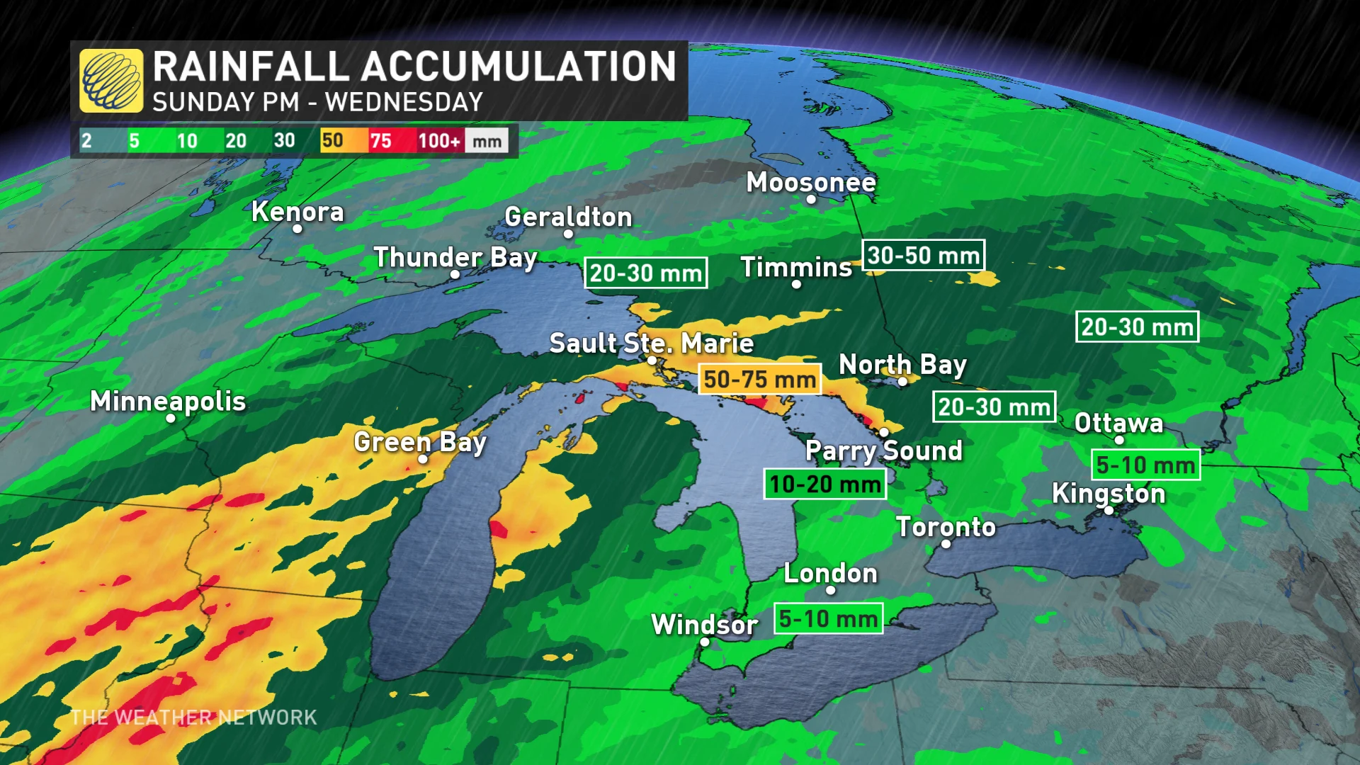 Ontario rainfall through Wednesday_Nov. 3