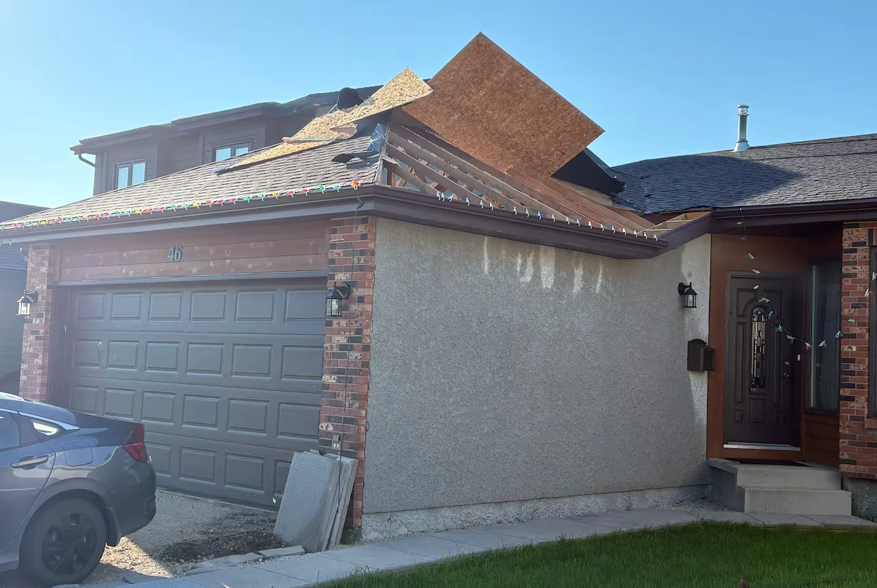 House, Winnipeg. Destroyed, Manitoba, Storm, June 30, 2026. (Paul Pitura/CBC)