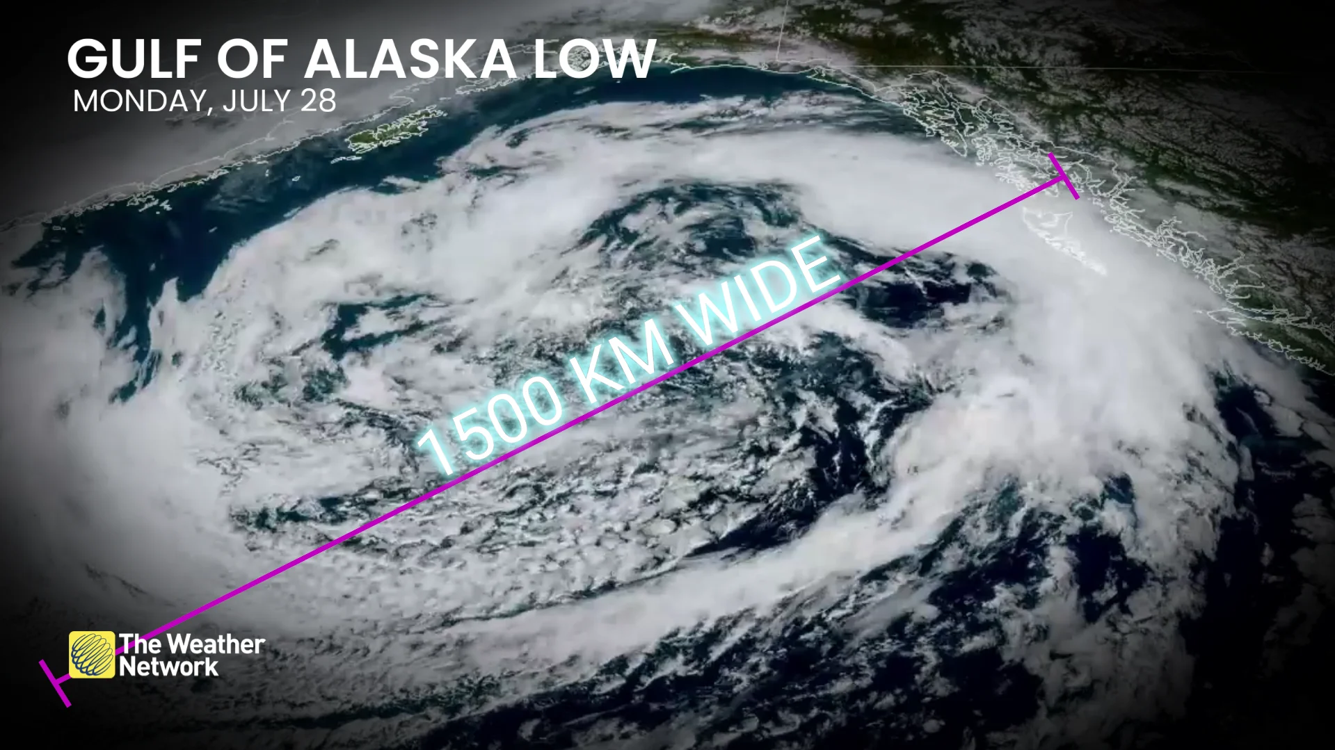 Gulf of Alaska low satellite imagery Monday, July 28/NOAA