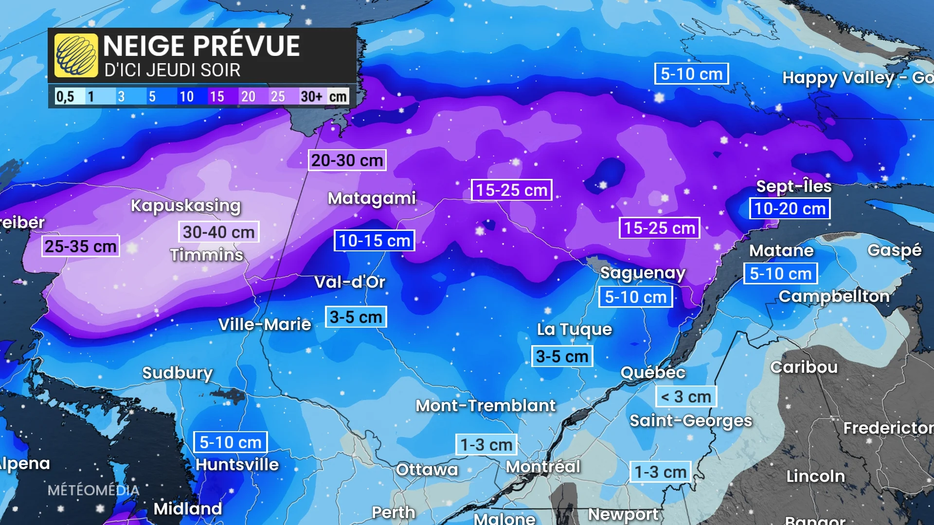 Jusqu'à 40 cm de neige : une tempête majeure aux portes du Québec