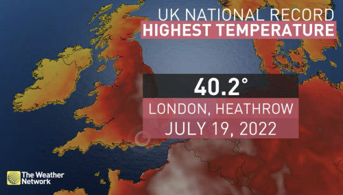 Britain swelters on its hottest day ever as temperatures hit 40C - The  Weather Network