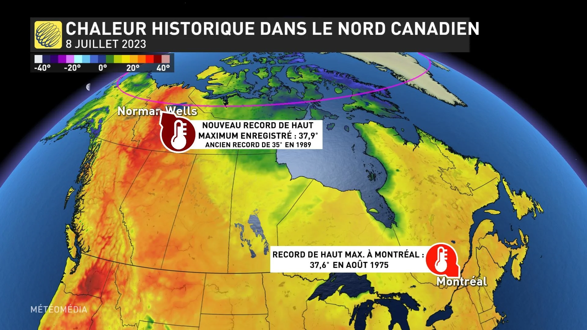 Chaleur historique dans le Nord canadien