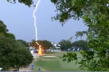 Close call as lightning hits tree at U.S. Women's Open
