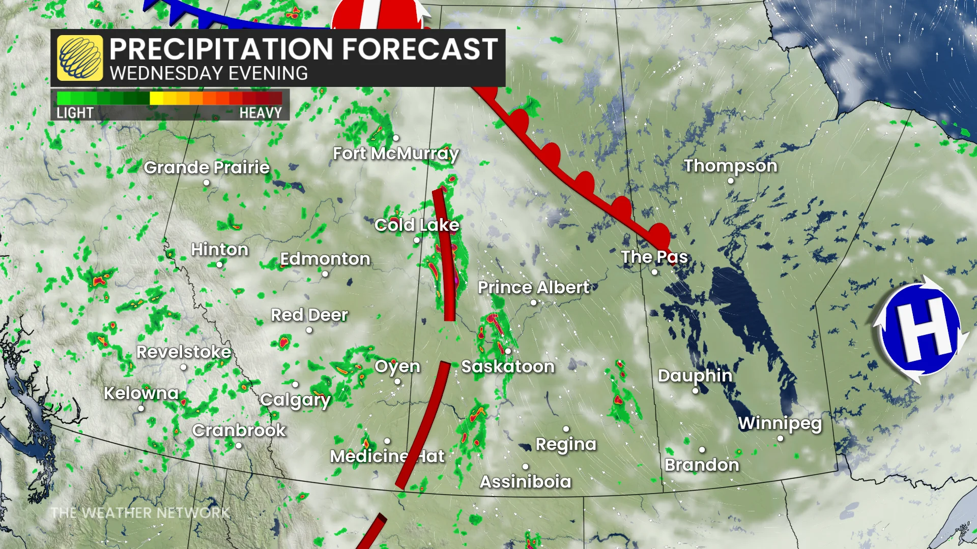 Baron - Wednesday evening precipitation Prairies - June 24