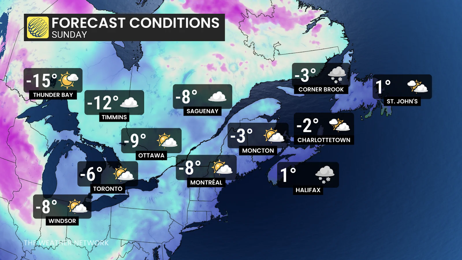 Extreme cold on the move after Canada notches -50C reading - The ...