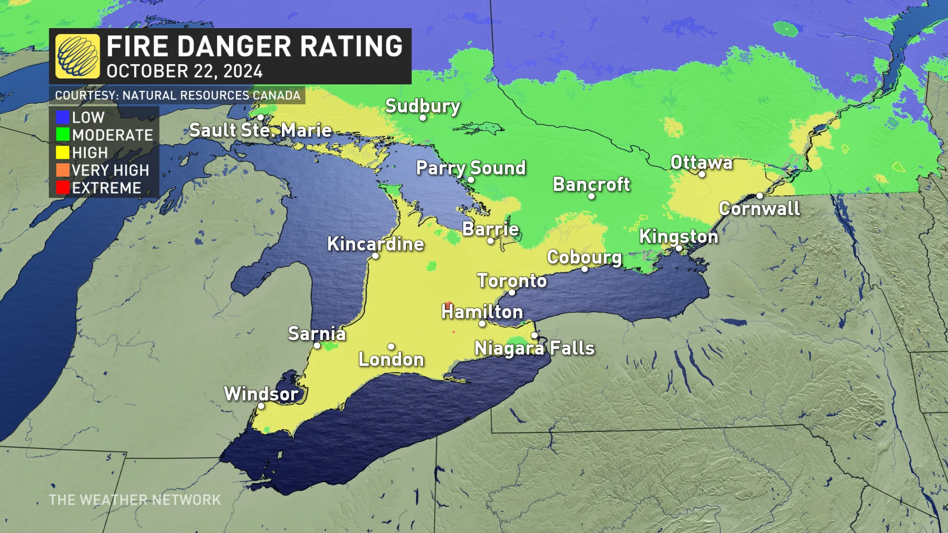 Fire danger rating in Ontario_Oct. 22