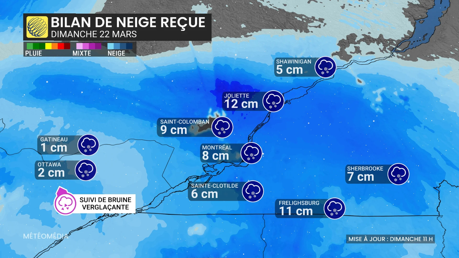 NEIGE REÇUE 11 H DIM